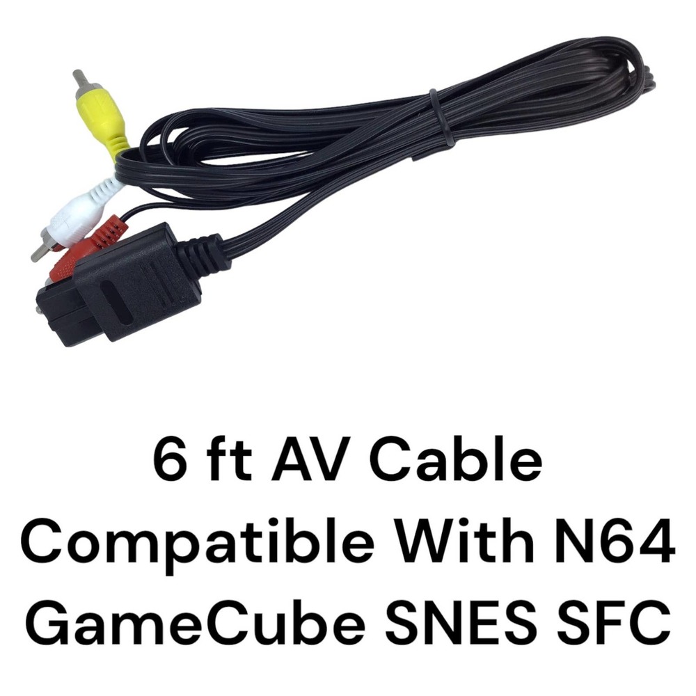 New 6 ft AV Audio Video Cable for Nintendo 64 Super NES & GameCube SNES N64 F3AB